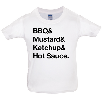 BBQ & Mustart & Ketchup Kids T Shirt