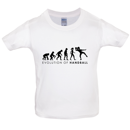 Evolution Of Woman Handball Kids T Shirt