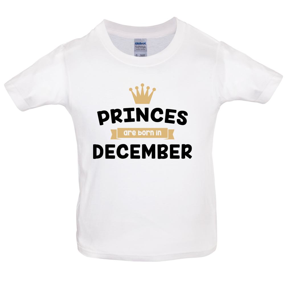 Princes Are Born In December Kids T Shirt