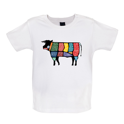 Butcher Cow Diagram Baby T Shirt