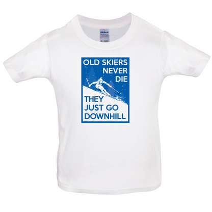 Skiers Go Downhill Kids T Shirt