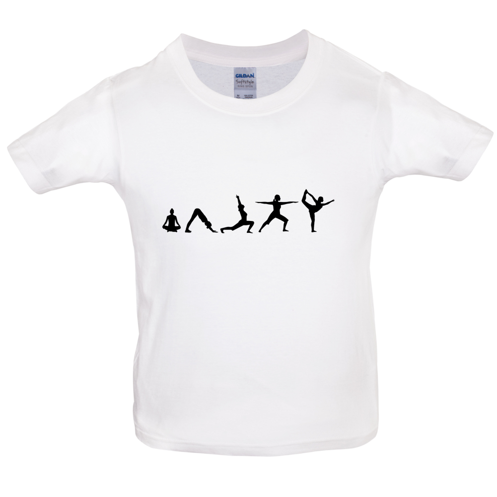 Evolution Of Yoga Kids T Shirt