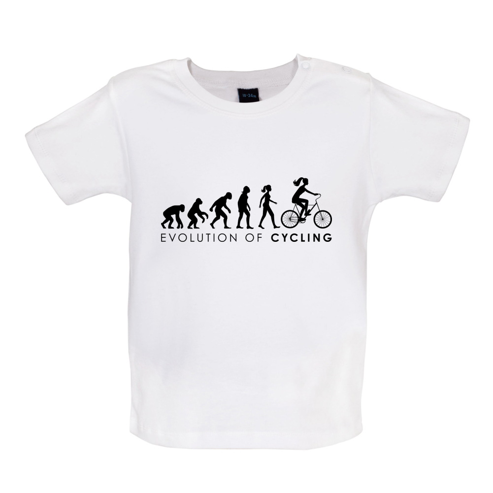 Evolution Of Woman Cycling Baby T Shirt