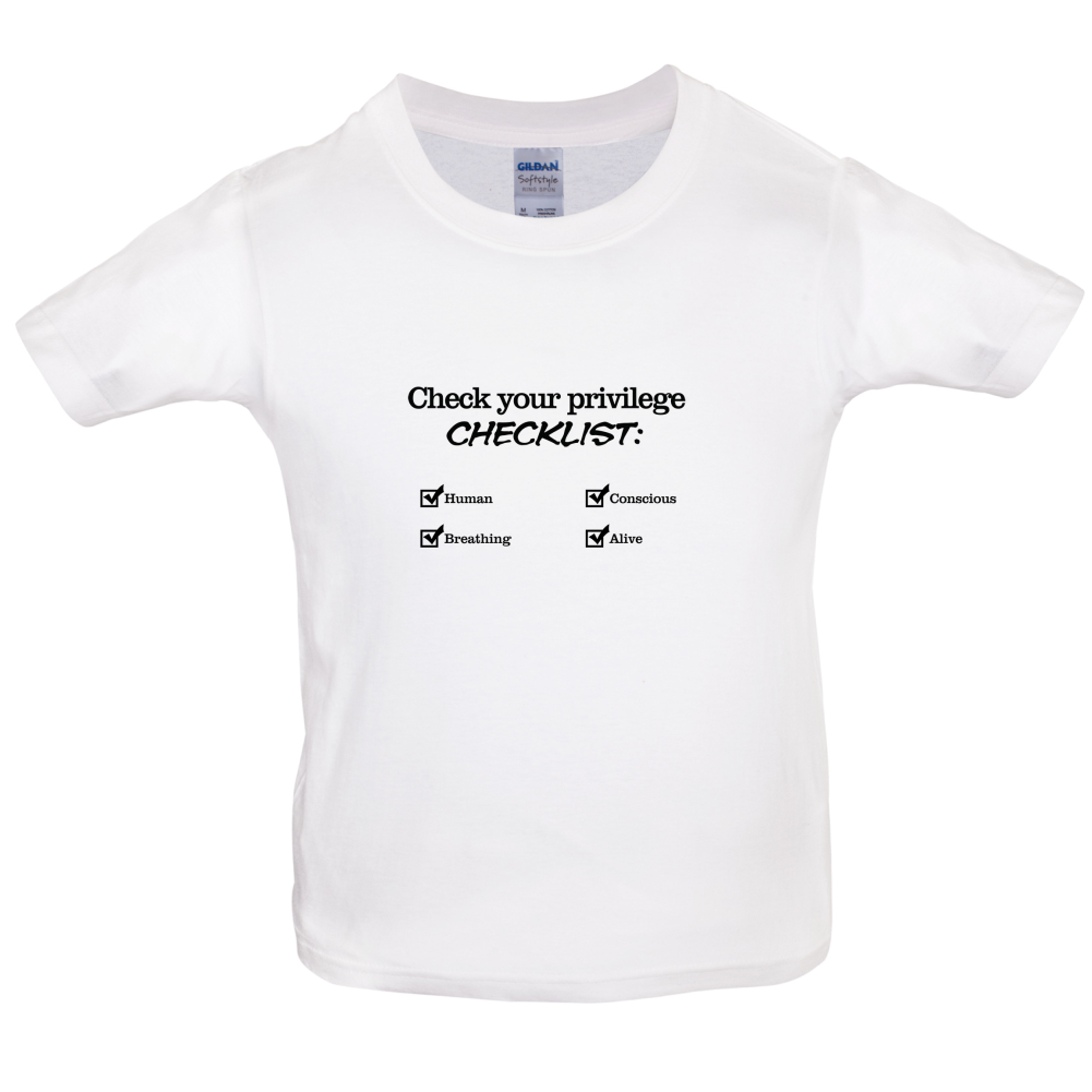 Privilege Checklist Kids T Shirt