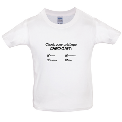 Privilege Checklist Kids T Shirt