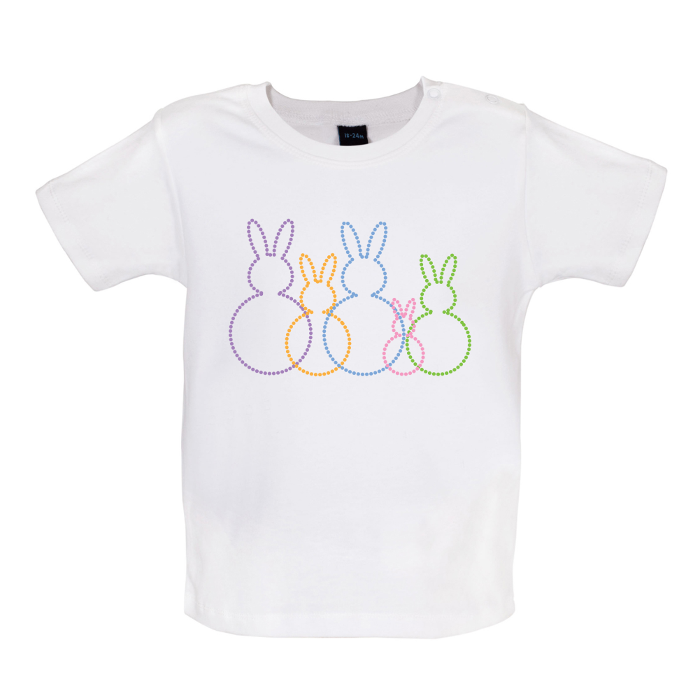 Bunny Family Outline Baby T Shirt