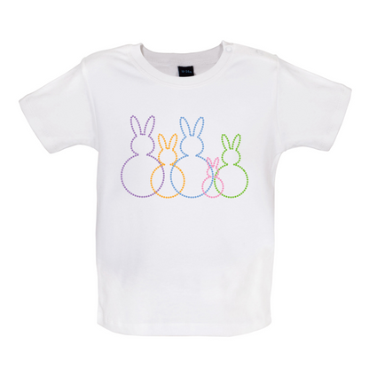 Bunny Family Outline Baby T Shirt