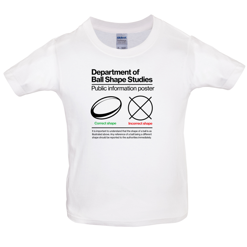 Rugby Ball Shape Kids T Shirt
