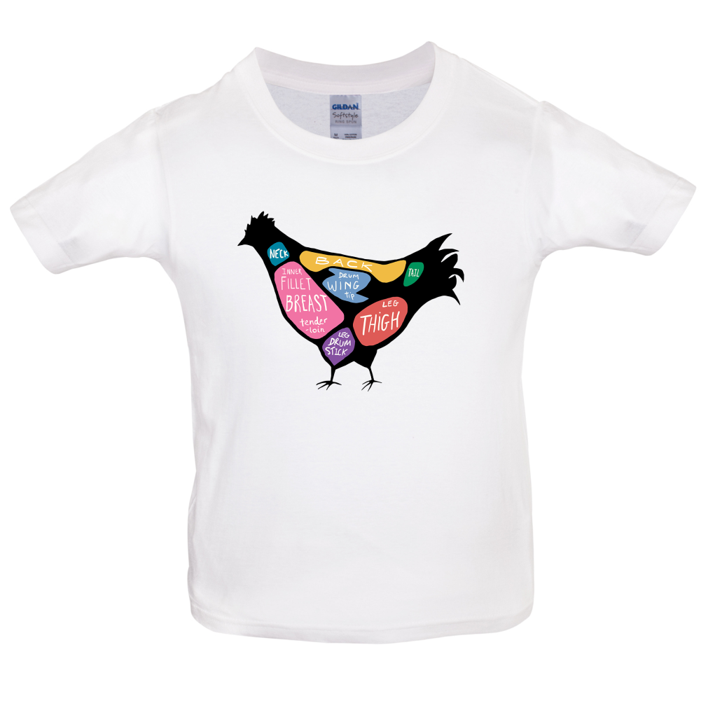Butcher Chicken Diagram Kids T Shirt
