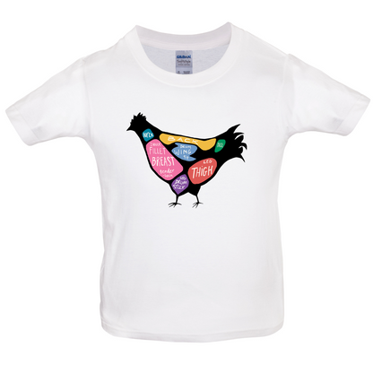 Butcher Chicken Diagram Kids T Shirt