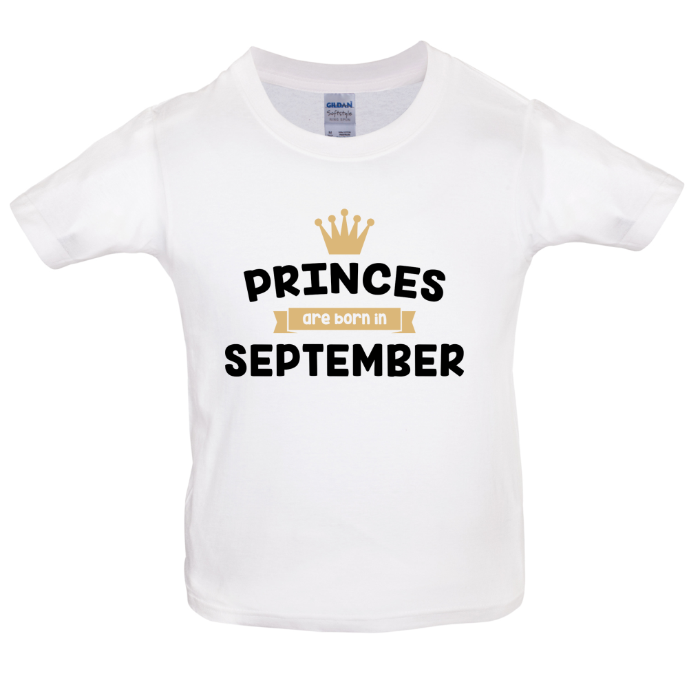 Princes Are Born In September Kids T Shirt