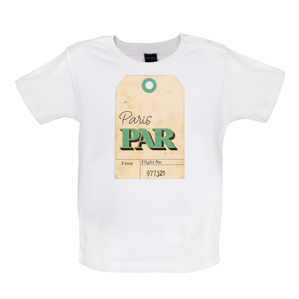 Paris Travel Tag Baby T Shirt