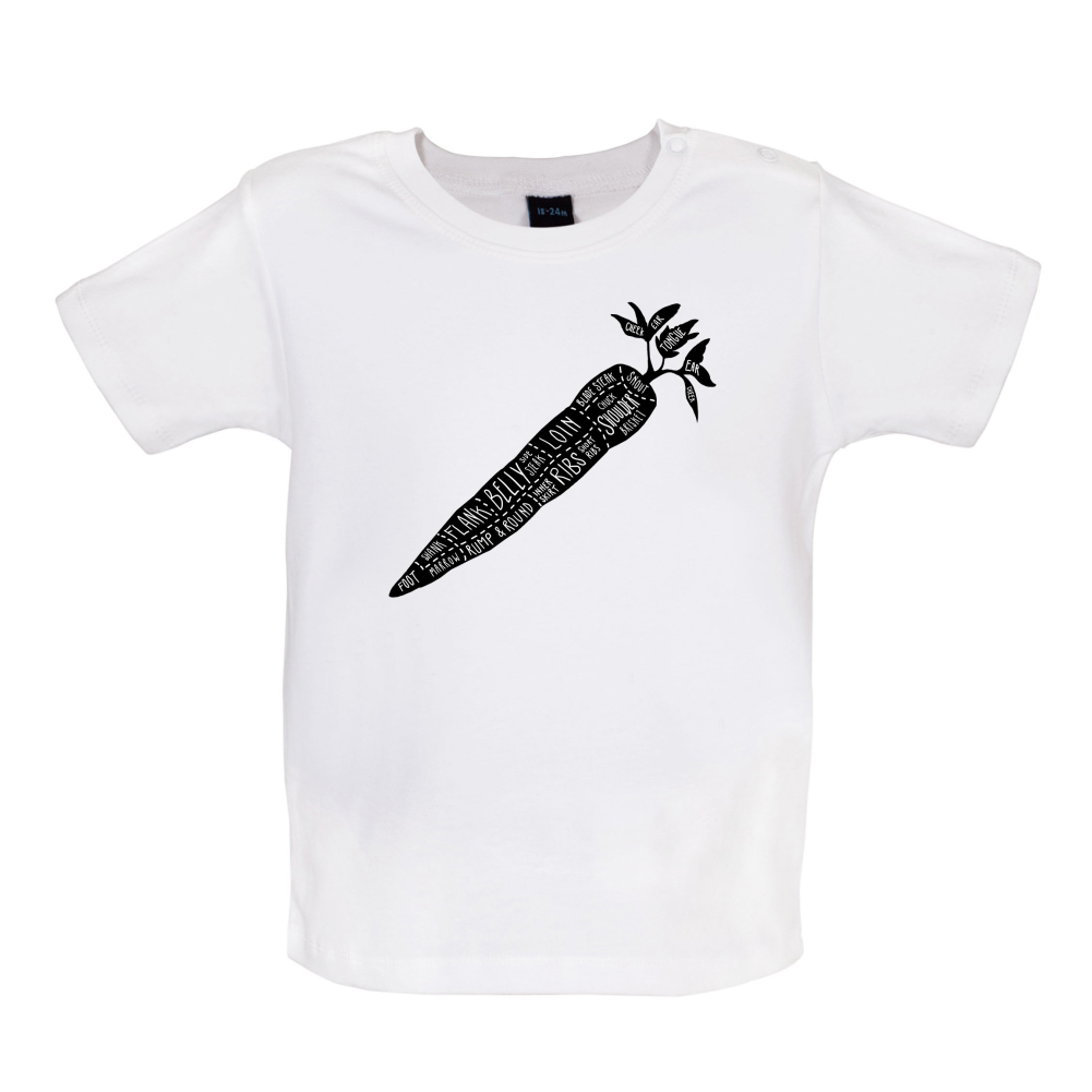 Butcher Carrot Diagram Baby T Shirt
