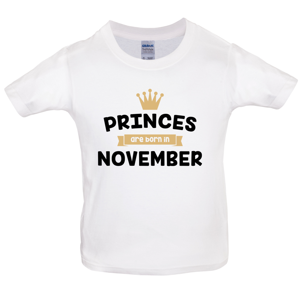 Princes Are Born In November Kids T Shirt