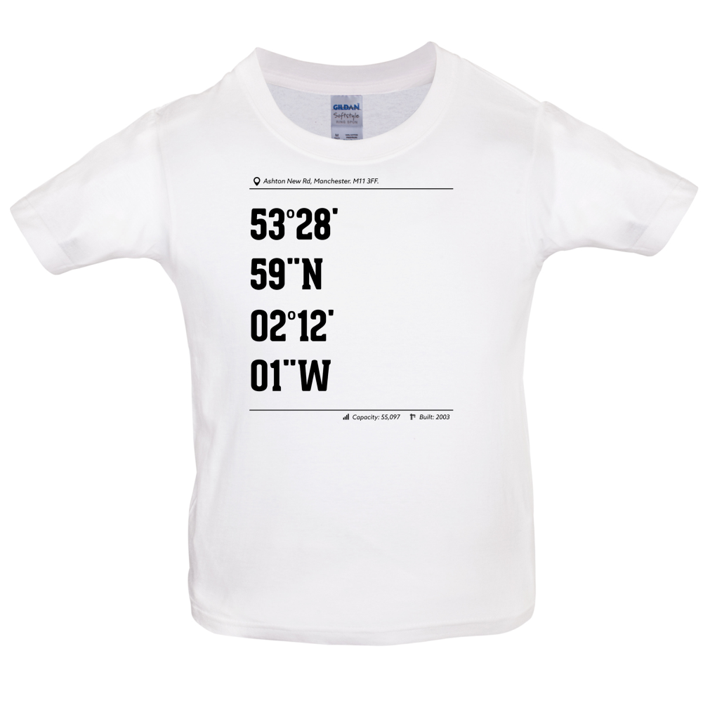 Stadium Coordinates Sky Blues Kids T Shirt