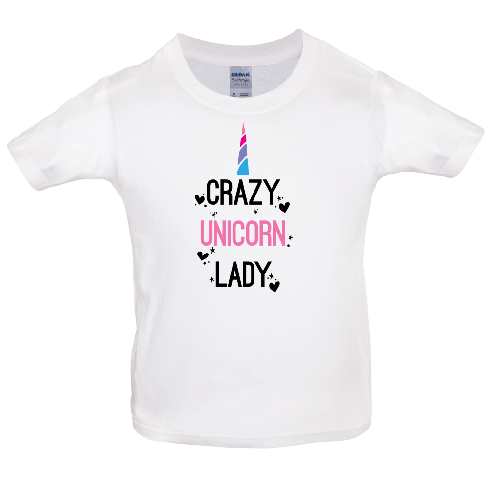 Crazy Unicorn Lady Kids T Shirt