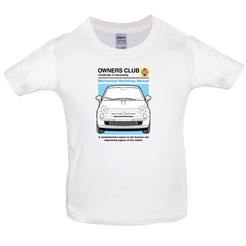 Car Owners Manual Fiat 500 Kids T Shirt