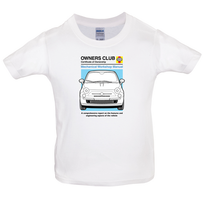 Car Owners Manual Fiat 500 Kids T Shirt