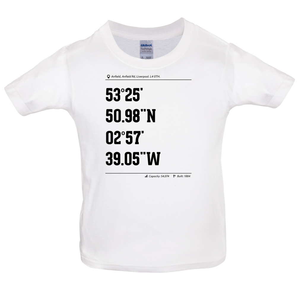 Stadium Coordinates Liverpool Kids T Shirt