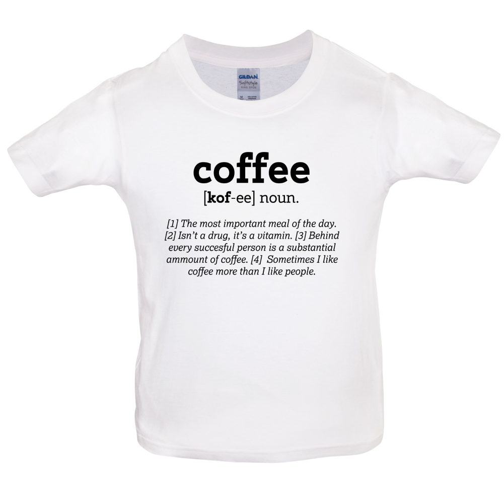 Definition Coffee Kids T Shirt