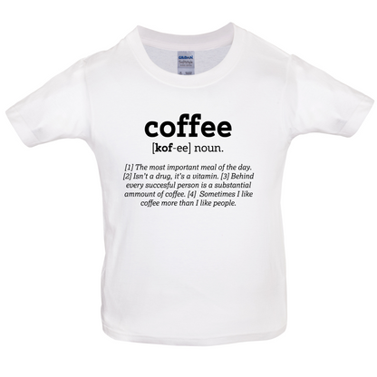 Definition Coffee Kids T Shirt