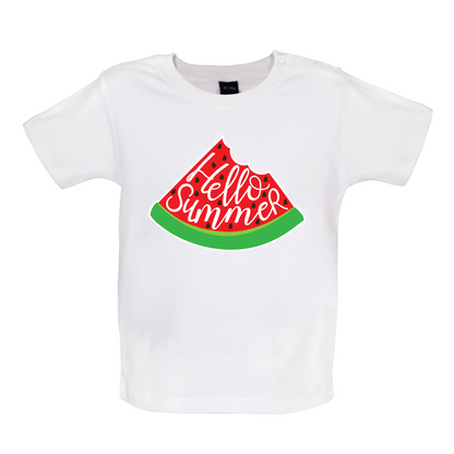 Hello Summer Watermelon Baby T Shirt