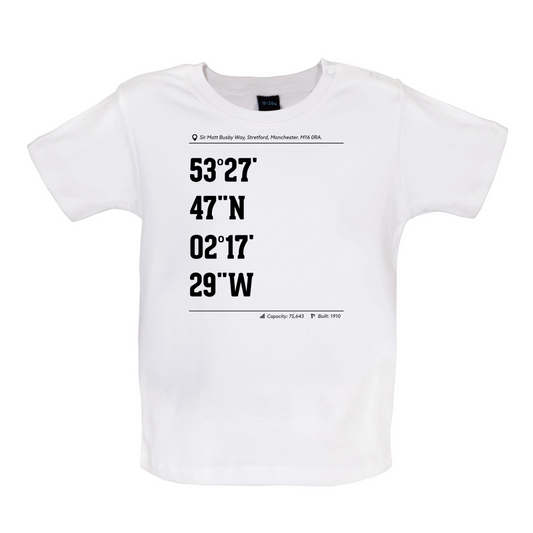 Stadium Coordinates Manchester Red Baby T Shirt