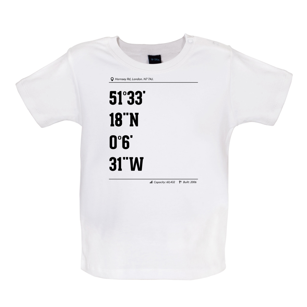 Stadium Coordinates Gunners Baby T Shirt