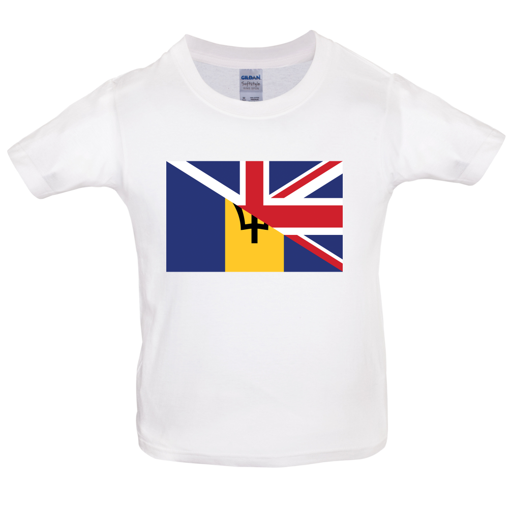 Half Barbados Half UK Kids T Shirt