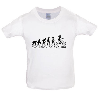 Evolution Of Woman Cycling Kids T Shirt