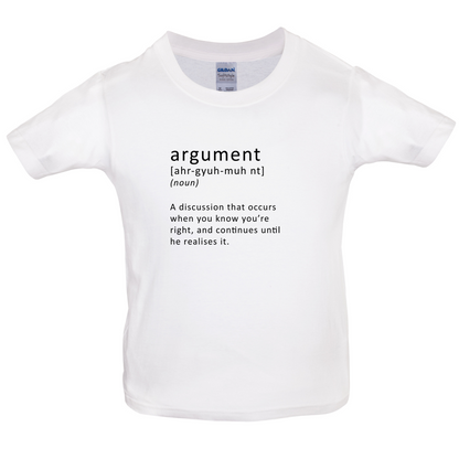 Funny Definition Argument Kids T Shirt