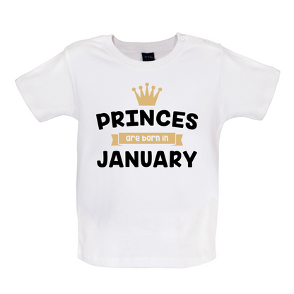 Princes Are Born In January Baby T Shirt