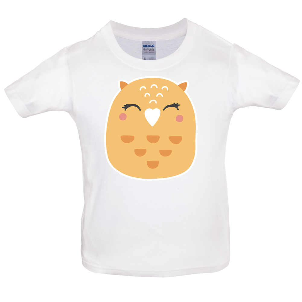 Smiley Face Mrs Owl Kids T Shirt