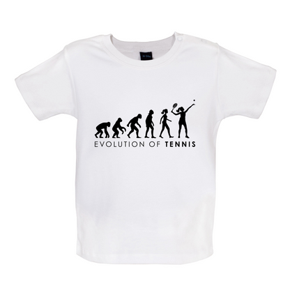 Evolution Of Woman Tennis Baby T Shirt