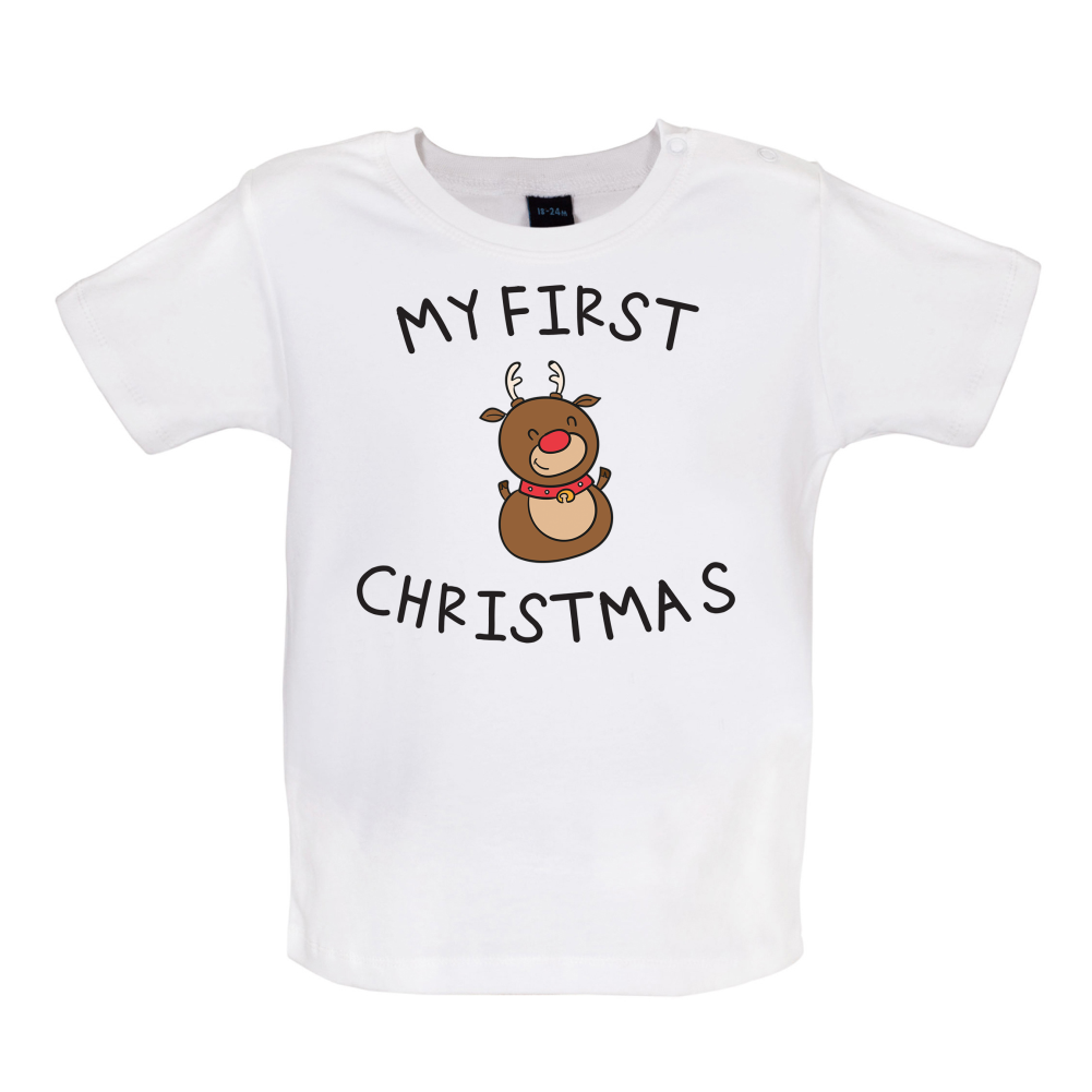 Reindeer First Xmas Baby T Shirt