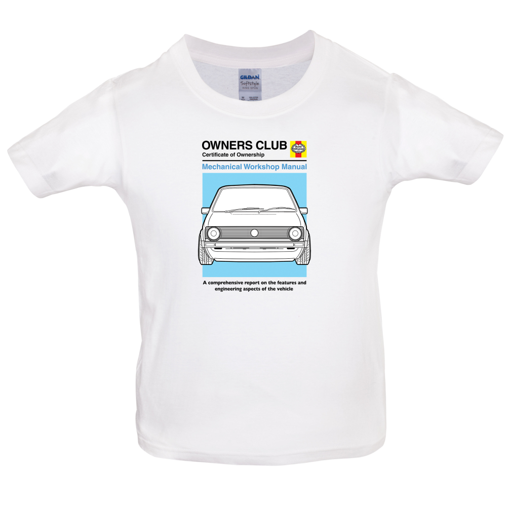 Car Owners Manual Golf MK1 Kids T Shirt