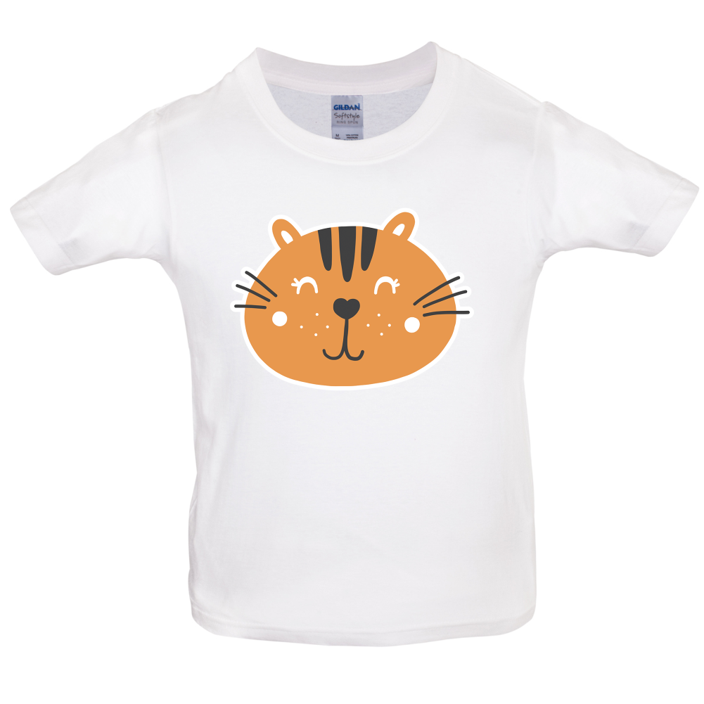Smiley Face Tiger Kids T Shirt