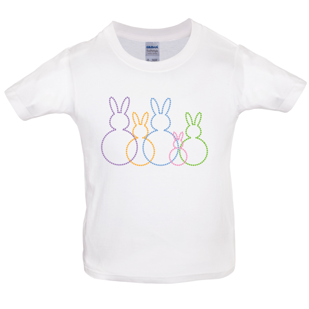 Bunny Family Outline Kids T Shirt