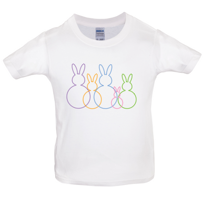 Bunny Family Outline Kids T Shirt