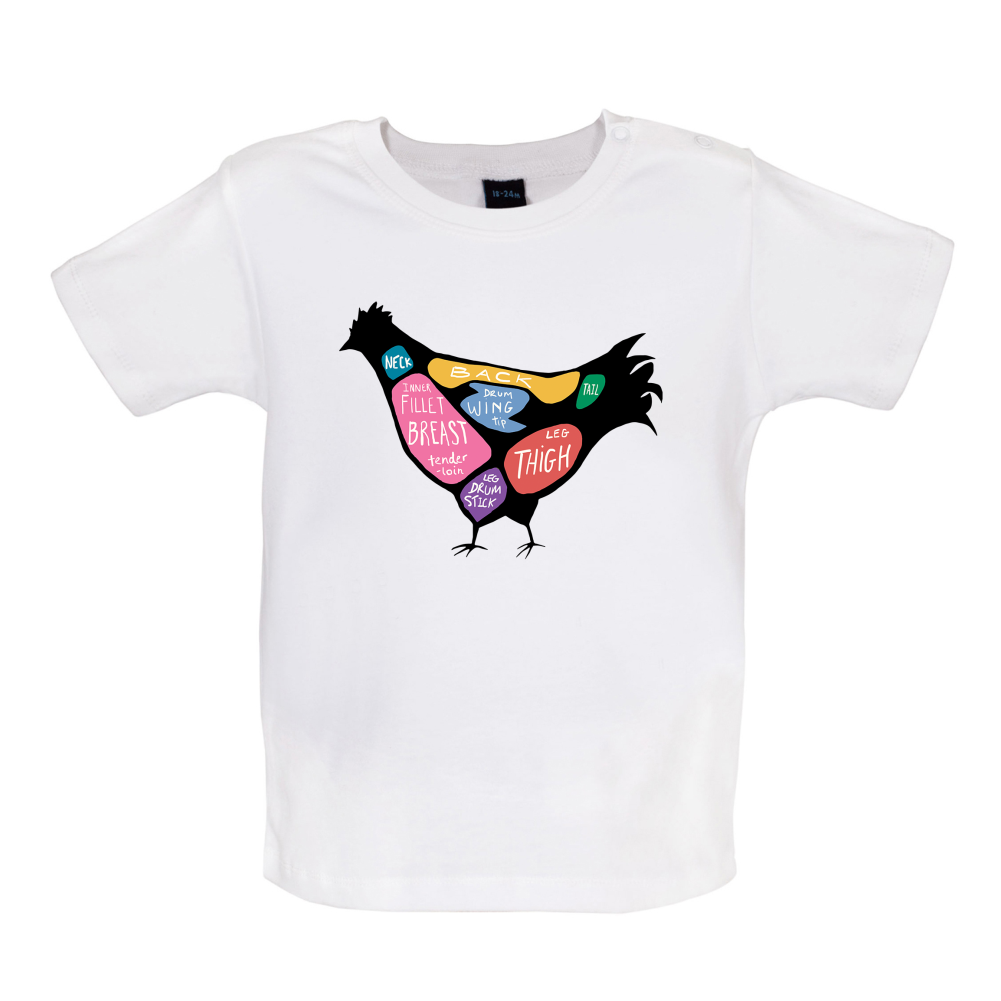 Butcher Chicken Diagram Baby T Shirt