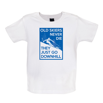 Skiers Go Downhill Baby T Shirt