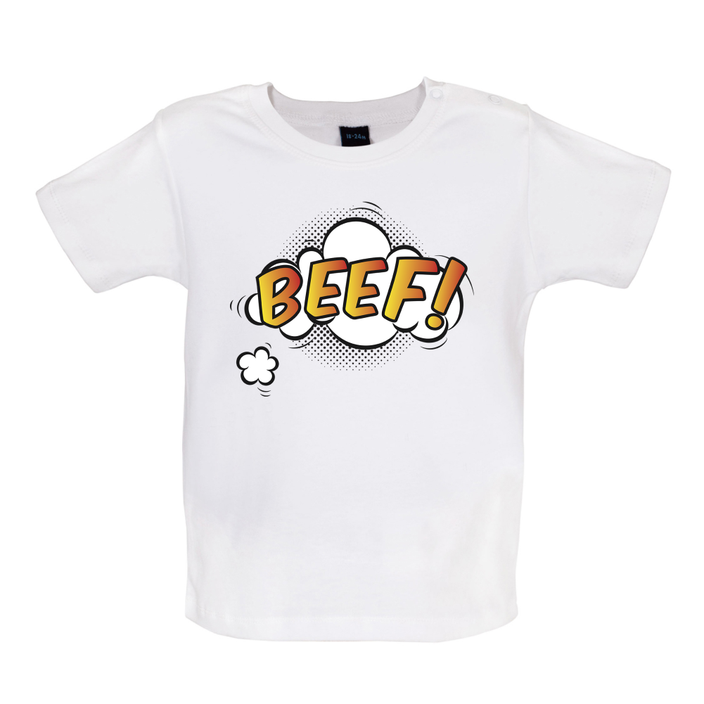 BEEF Word Art Baby T Shirt