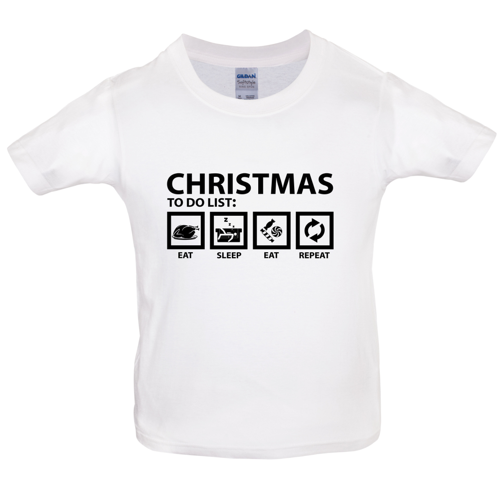 Christmas To Do List Kids T Shirt