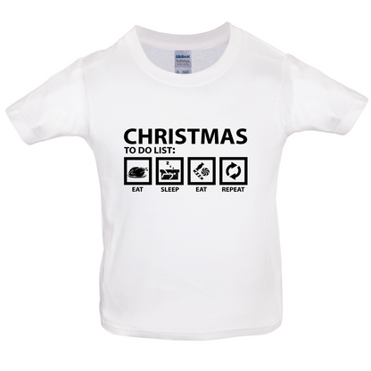 Christmas To Do List Kids T Shirt