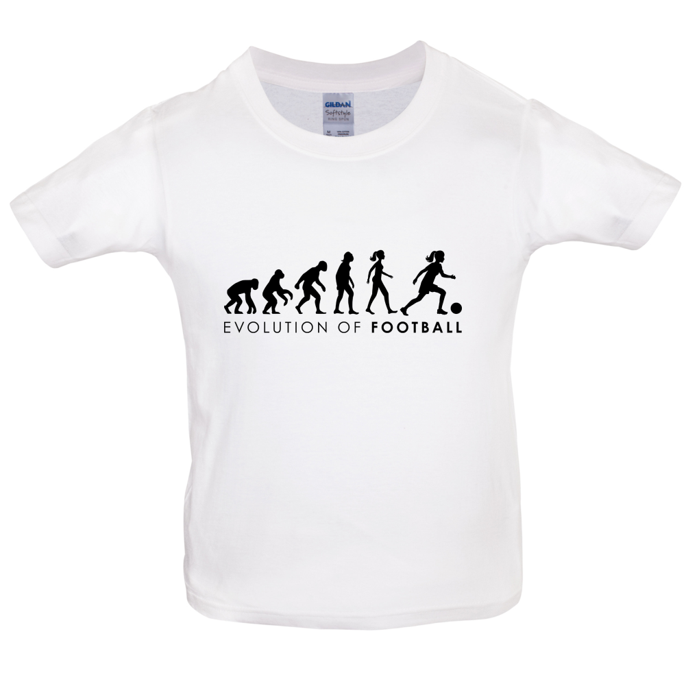 Evolution Of Woman Football Kids T Shirt