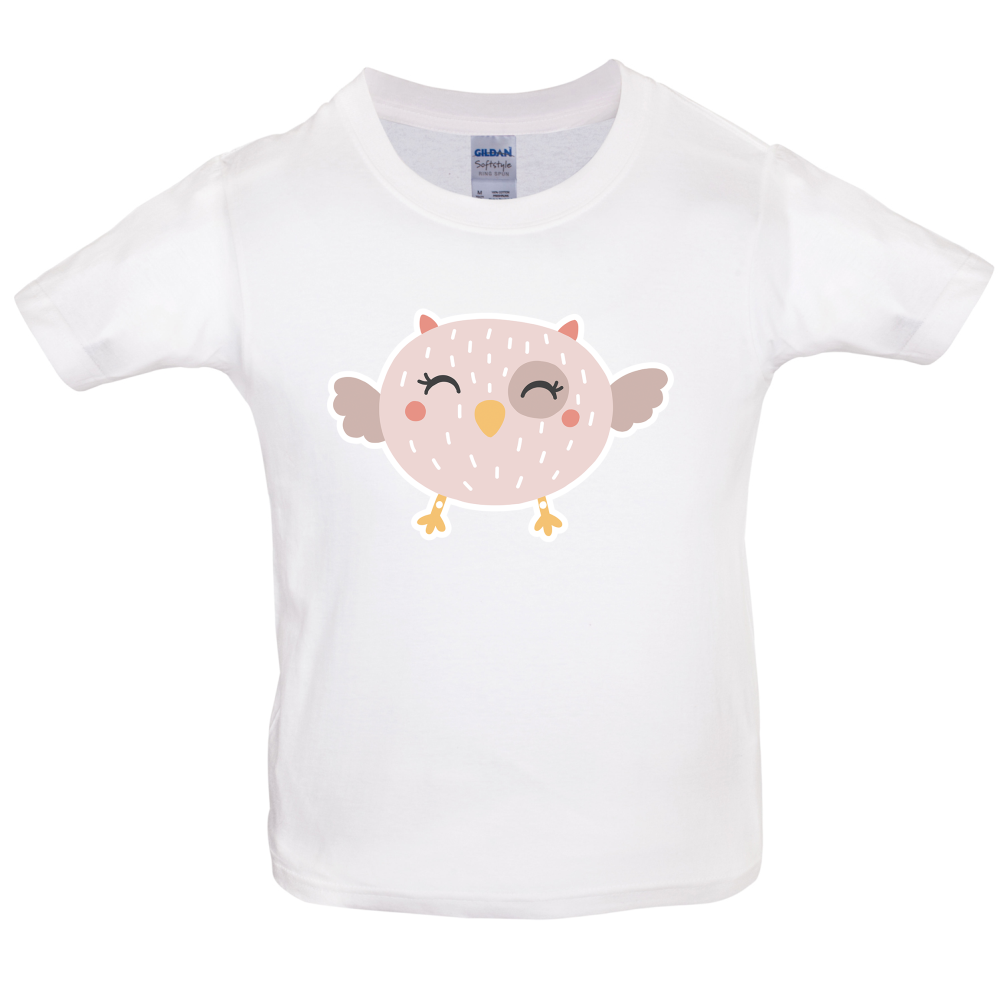 Smiley Face Baby Owl Kids T Shirt