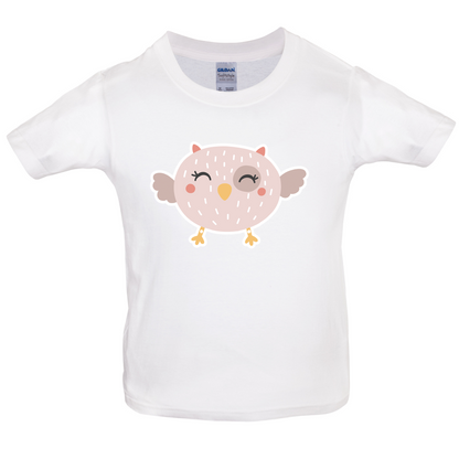 Smiley Face Baby Owl Kids T Shirt