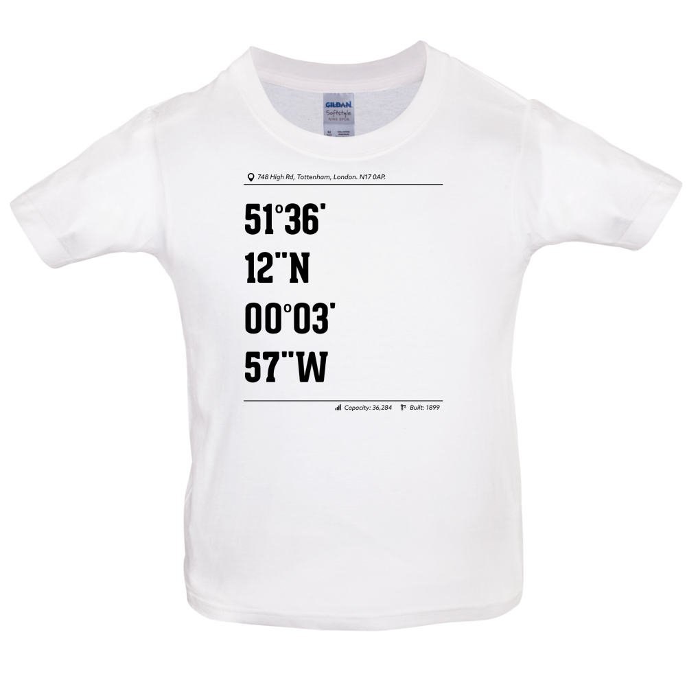 Stadium Coordinates Tottenham Kids T Shirt