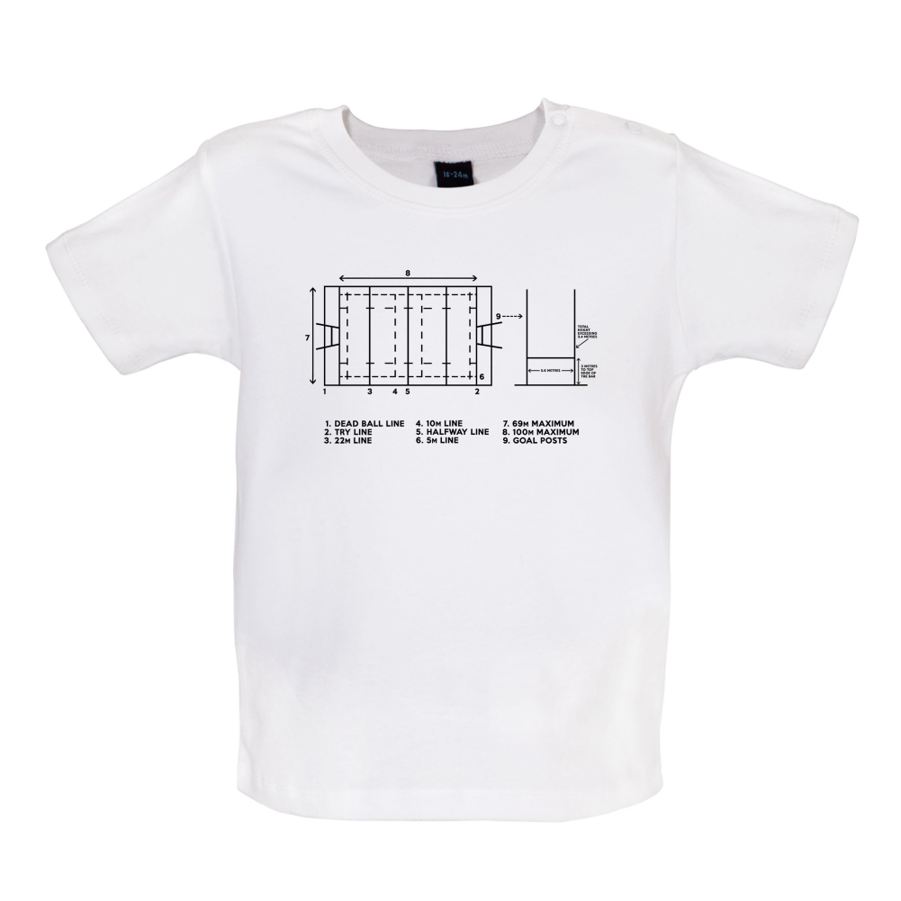 Rugby Pitch Diagram Baby T Shirt