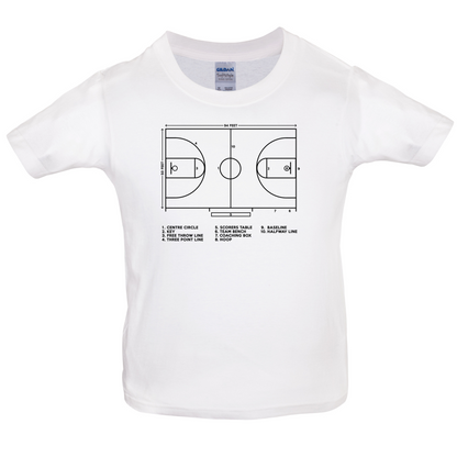 Basketball Court Diagram Kids T Shirt